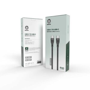 Green Lion USB-C to USB-C Braided Cable Series-2 1M PD 60W - Black