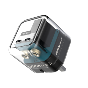 Powerology 35W PD Dual USB-C Wall Charger - Transparent