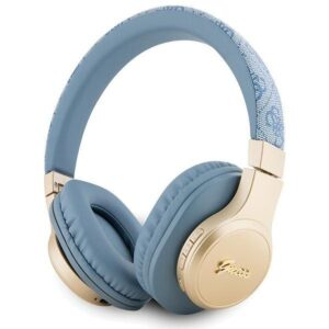 Guess PU 4G Leather BT Headphone Sound  with Script Metal Logo  - Blue
