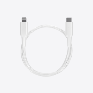 Powerology MFI Braided Type-C to Lightning Cable 30CM - White