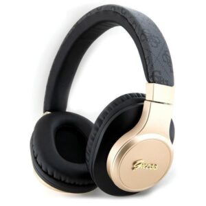 Guess PU 4G Leather BT Headphone Sound  with Script Metal Logo  - Black