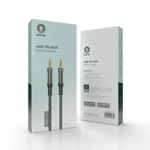 Green Lion AUX to AUX Braided Cable 1M - Black