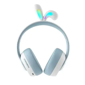 Porodo Soundtec Kids ENC Headphone Rabbit Ear  - Blue