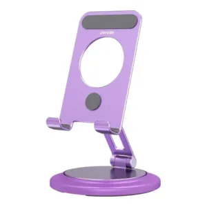 Porodo Alum. alloy x carbon fiber 360% Rotatable and Angle Adjustable Phone Stand -Purple
