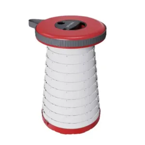 Porodo Camping Telescopic LED (White/Yellow) Stool - Red
