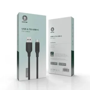 Green Lion USB-A to USB-C PVC Cable 1M 2.4A - Black