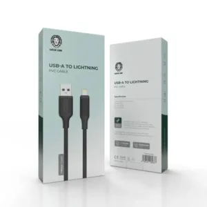 Green Lion USB-A to Lightning PVC Cable 1M 2.4A - Black