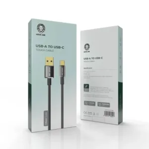 Green Lion USB-A to USB-C Touch Cable 1M 3A - Black