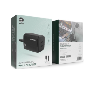 Green Lion  Pd20W+Pd20W Total：40W +Tc-Tc Cable 1M Uk Plug Dark Green
