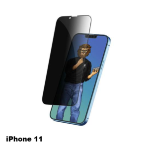 Green 9H Steve Privacy Full Glass Screen Protector for iPhone 11 - Black