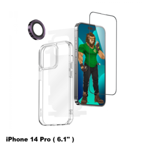 Green 4 in 1 360°  HD Protection Pack for iPhone 14 Pro ( 6.1" ) - Purple