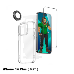 Green 4 in 1 360°  HD Protection Pack for iPhone 14 Plus ( 6.7" ) - Black