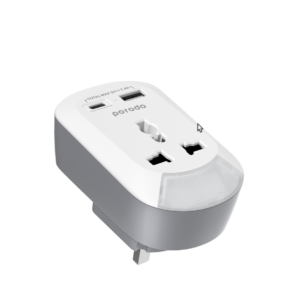 Porodo 3in1 Multi-type Socket with AC USB-A Type C UK - White