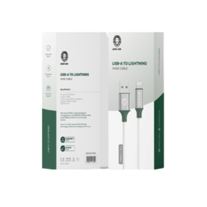 Green Lion PVC USB-A to Lightning Wide Cable  1M - White