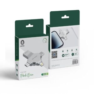 Green Lion 4 in 1 USB Flash Drive 128GB - Silver