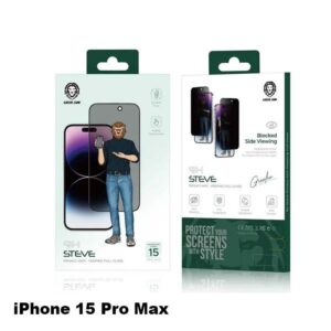Green Lion 9H Steve Privacy Screen Protector for iPhone 15 Pro Max - Black