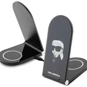 Karl 15W Magnetic Desk Charger With Ikonik Logo Design - Black