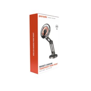 Porodo Magnetic Wirless Fast Charging Mount with Double Armg and 360 Rotation - Black
