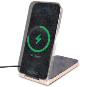 Guess 15W Magnetic Desk Charger With 4G Pattern - Black