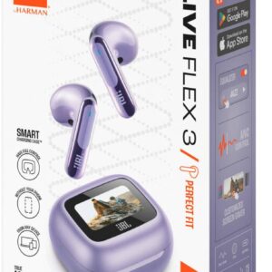 JBL Live Flex 3 True Wireless Noise Cancelling Earbuds With Display - Purple