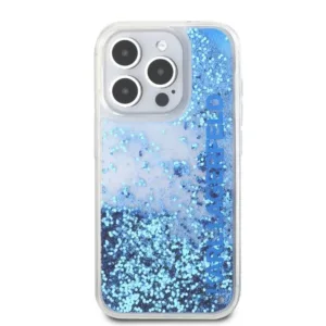 Karl Lagerfeld Liquid Glitter Gradient Hard Case For iPhone 16 Pro Max - Blue