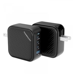 Powerology 3 Port PD + 1 QC3.0 GaN Wall Charger 100W - Black