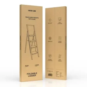 Green Lion Foldable Ladder 150 KG - Black