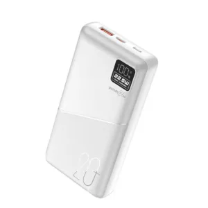 Porodo Blue  20000mAh  Powerbank Type-C USB A and Micro with Digital Display- White