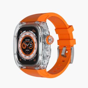 Green Lion La Royal Silicone Strap Case Watch 49mm - Transparent/ Orange