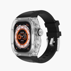 Green Lion La Royal Silicone Strap Case Watch 49mm - Transparent/Black