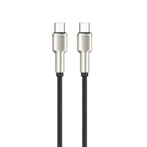 Green Lion USB-C to USB-C Braided Zinc Alloy Cable 60W 1M - Black