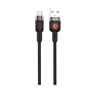 Porodo Alum. Alloy Braided Cable USB to Micro 1.2m - Black