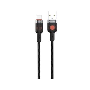 Porodo Alum. Alloy Braided Cable USB to Type-C 1.2m - Black