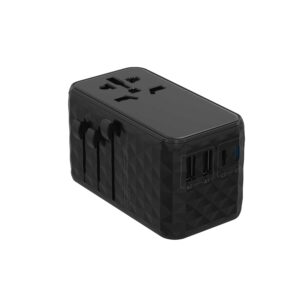 Powerology Universal GaN Super Charger 100W X2 Type C port and X2 USB A 15W port - Black