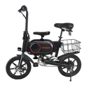 Porodo Lifestyle 350W Electric Bike Foldable with Baby Seat - Black