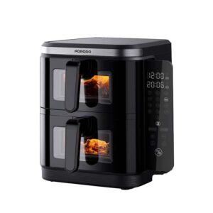 Porodo Lifestyle 2800W 2-Stack Air Fryer with Transparent Windows - Black