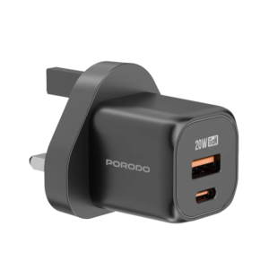 Porodo PD 20W USB QC3.0 UK Fast Charger - Black