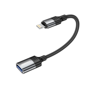 Porodo Woven USB A to Lightning Adapter 0.12M Cable  - Black