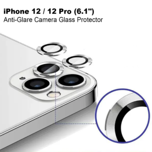 Green Anti-Glare Camera Glass Protector for iPhone 12 / 12 Pro ( 6.1" ) - Silver