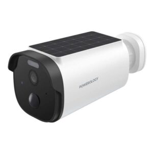 Powerology Outdoor Smart Waterproof 5W Solar Camera with 5200mAh and 256GB - White