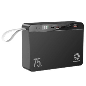 Green Lion Power Volt Mega Capacity Power Bank 75000mAh PD 20W QC3.0 22.5W - Black