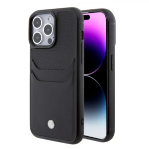 BMW Leather Cardslot Case for iPhone 15 Promax - Black