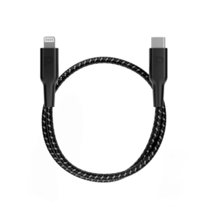 Powerology MFI Braided Type-C to Lightning Cable 30CM - Black