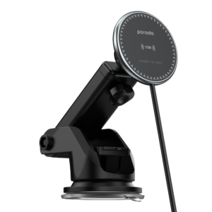 Porodo 3 in 1 Car Charger Mount 20W PD with Fast Wireless Charger 15W - Black