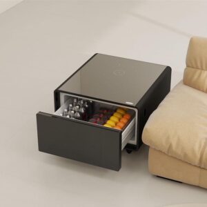 Powerology 65L Mini Side Table Fridge with LED Display Wireless Charging 2* USB-A 2*USB-