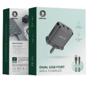 Green Lion 2USB 2.4A USB-lPH data cable 1m Black/Orange