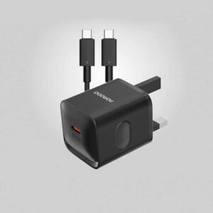 Porodo PD20W UK Charger with Type-C to C Cable - Black