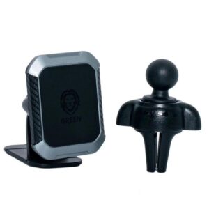 Green 2 in 1 Magnetic Car Phone Holder - Black