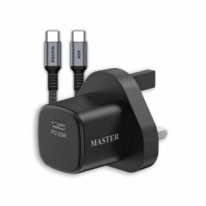 MASTER PD 20W MINI CHARGER WITH CBALE 60W C to C - Black
