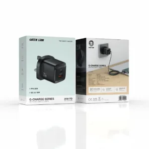 Green Lion Wall Charger PD+QC signal channel 25W - Black